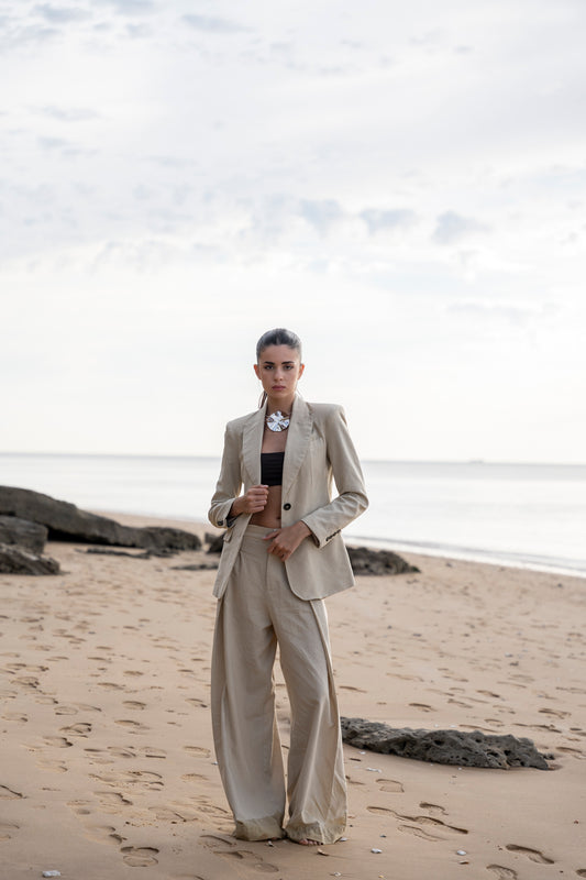 EXTRA WIDE LINEN TROUSERS